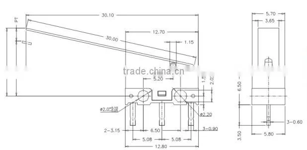 Zing Ear Push Button On-Off Micro Switch With Long Hinge