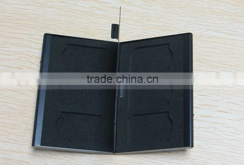 Silver Aluminum Box Portable 6 in 1 Memory Card Case SD/SDHC/MMC 6x SD Card Cases