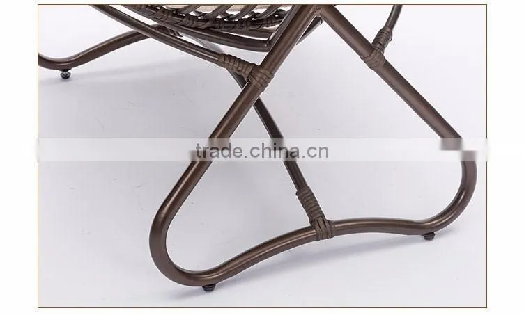 2PCS Chaise Portable Deck Outdoor Beach Rattan Lazy People Sun Lounger