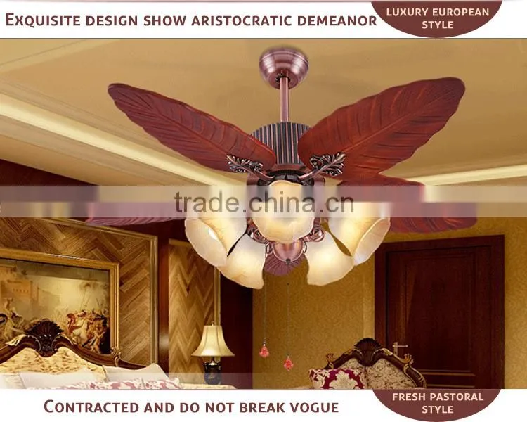 Outdoor Use Leaf Blades Ceiling Fan With Remote