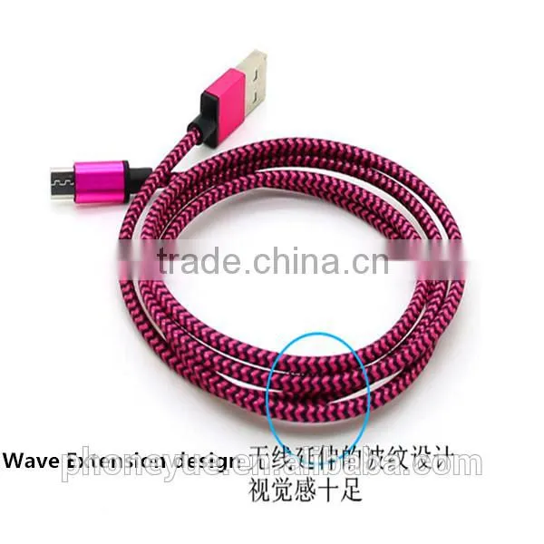 colofrul nylon braided usb charger charging cable for iphone 5/6