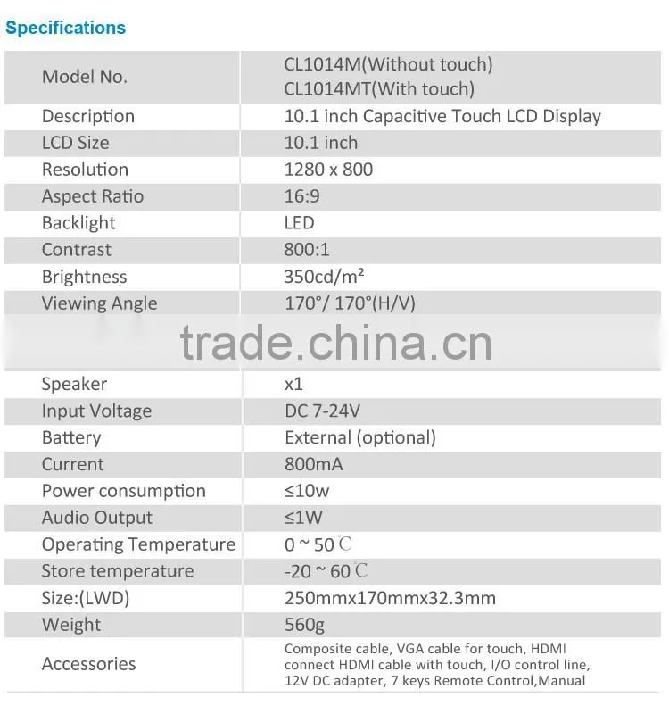10.1 inch I/O control interface Capacitive touch screen for industry
