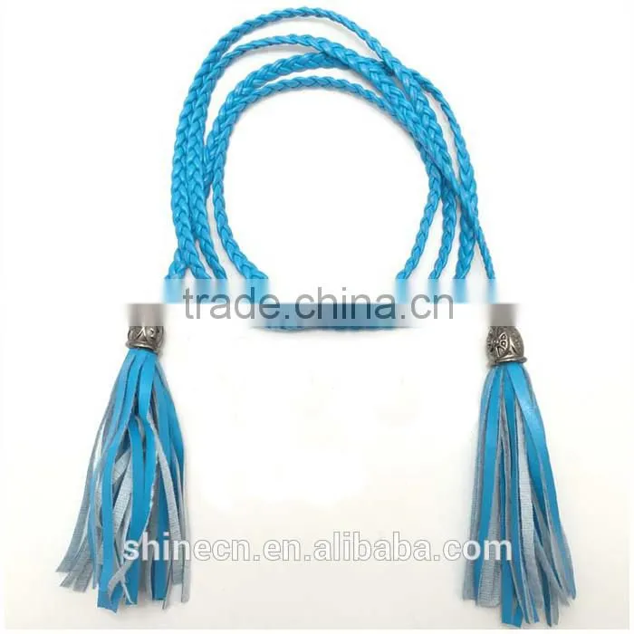 Women Hand-woven Chain Belt Korean Fashion Decorate Slim Leather Chain Belt