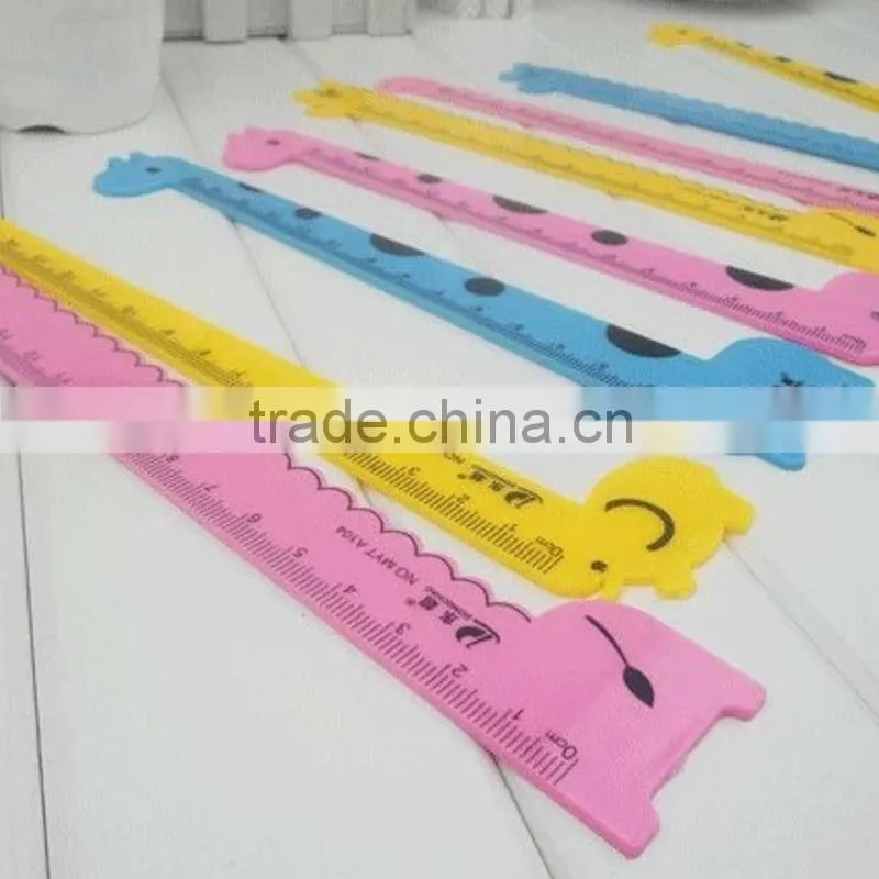 2014 promotional straight plastic animal pattern lovely ruler for kids OEM design