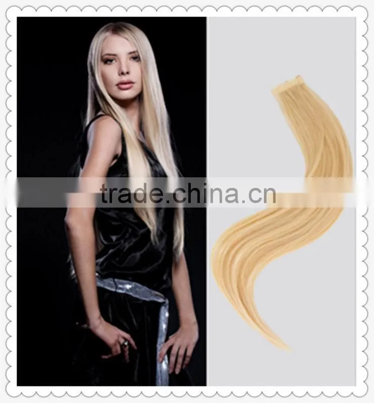 Tangle- free and double drawn 100% indian hair extension invisible tape hair extensions