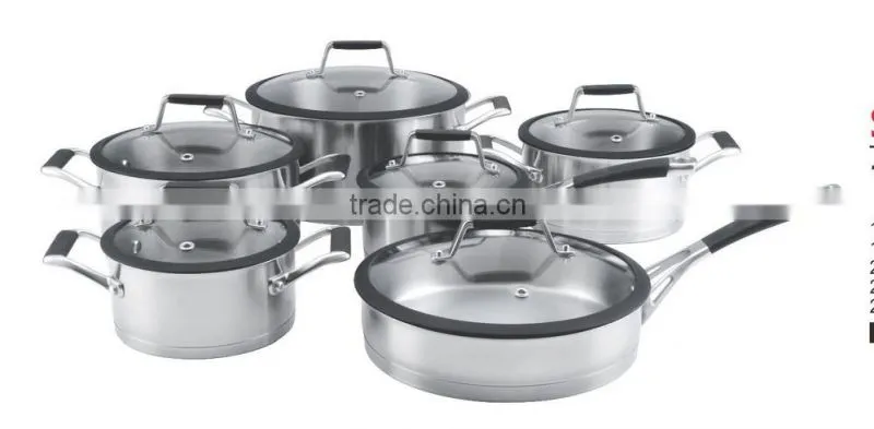 2015 new strainless steel cookware with silicone handle