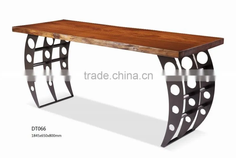 Modern Design Solid Wood Desk Special Stainless Steel Base Used As Learning Desk