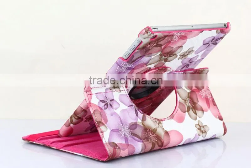 Fashion Peach Flower Series For iPad mini 4 Flip Leather Case 360 Degree Rotation Case TB-0004