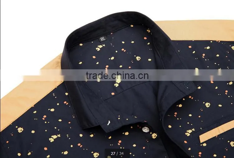 2015 Summer Newest White Short Sleeve Men Fashion Shirt