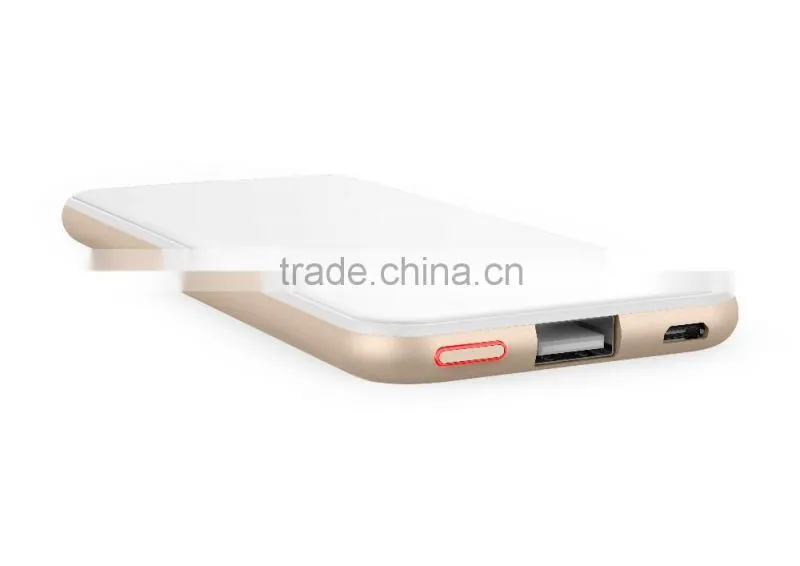 AWC840 Newly 5000mah usb mobile phone charger 2.5 D glass and titanium alloy 5v 2a charger fast usb charger for Iphone 6