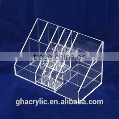 GH-RZ122 trapezium style clear acrylic makeup storage box,acrylic storage box
