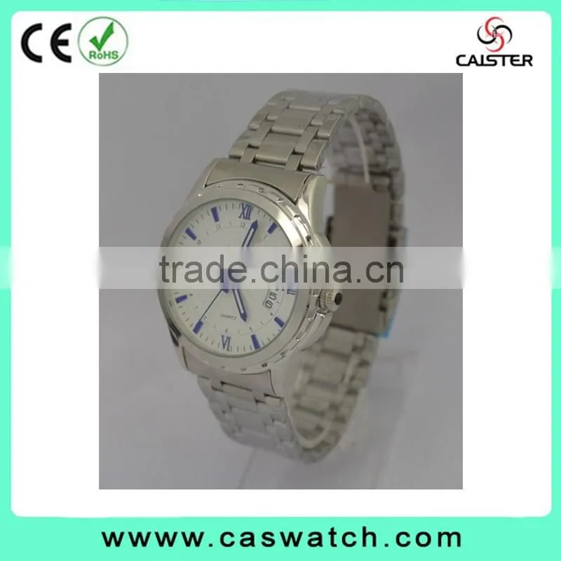 2016 senior quality men's watch, stainless steel watch with date window, fancy light Hands gent's watch