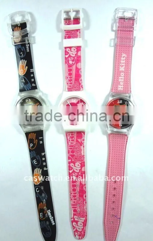 Super slim fashion plastic watch design for children