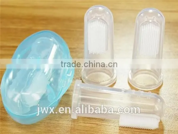 Non-toxic silicone baby toothbrush with hygienic box packaging