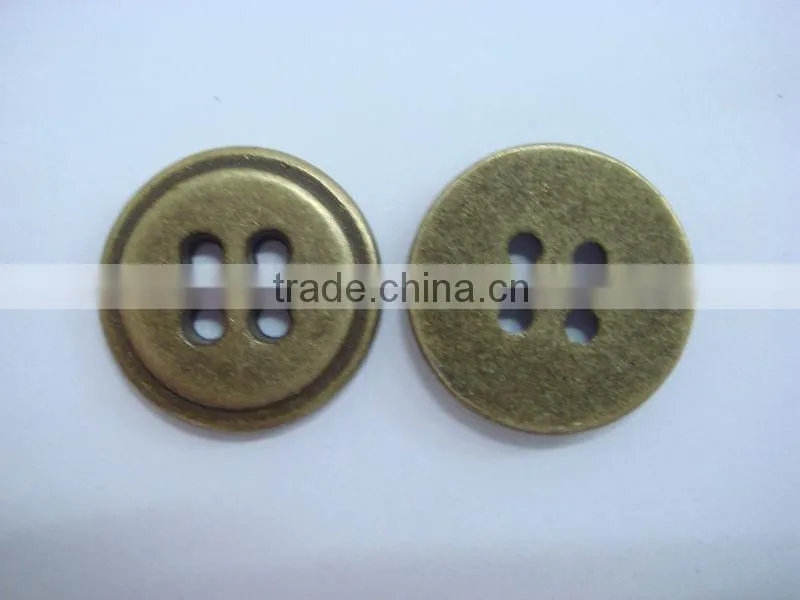 16mm antique brass alloy metal coat 4 holes button for clothing