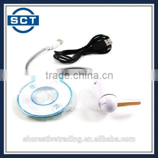 Mini Portable Flexible Desktop Computer Notebook PC Colorful LED Light USB Fan