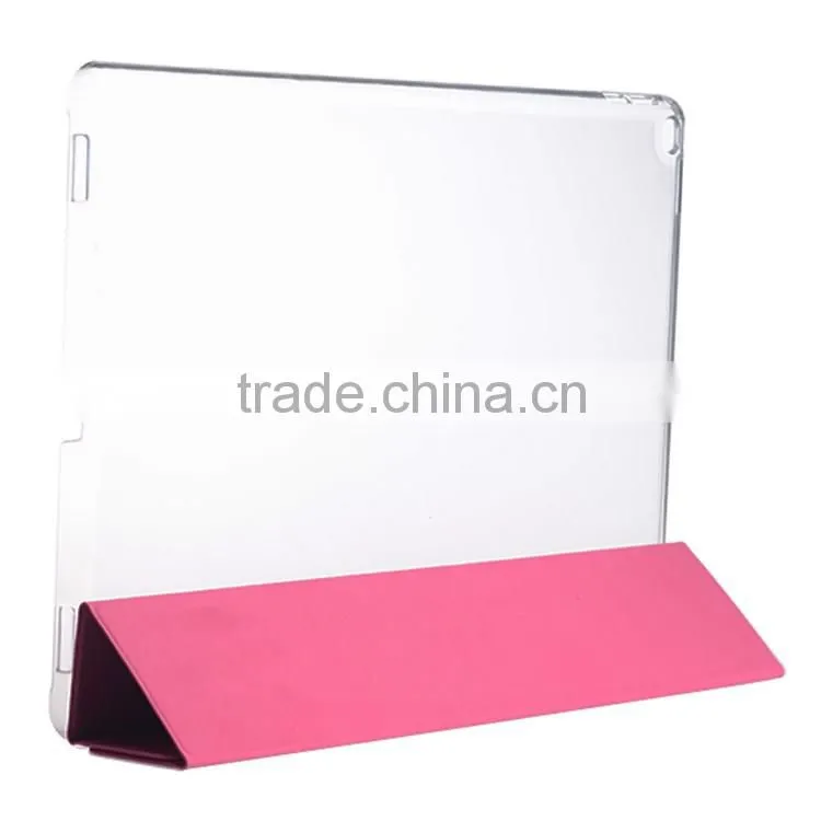4 folding Pink tablet cover for ipad pro 12.9 inch