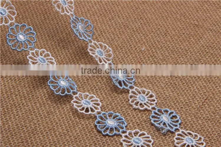 two-tone flower pattern chemical hollow lace trim for accessory and garment