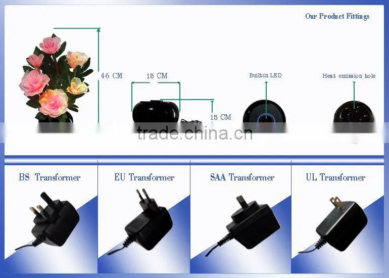 Wholesale factory price LED peony flower color changing light with pot