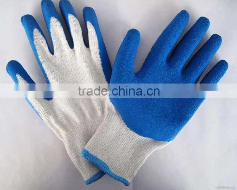 HOT SELL! Blue latex coated nylon gloves