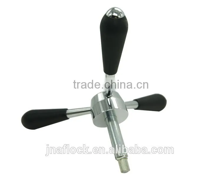 Alibaba express China New designed 3 spoke rubber coating stainless steel safe handle for safe and vault