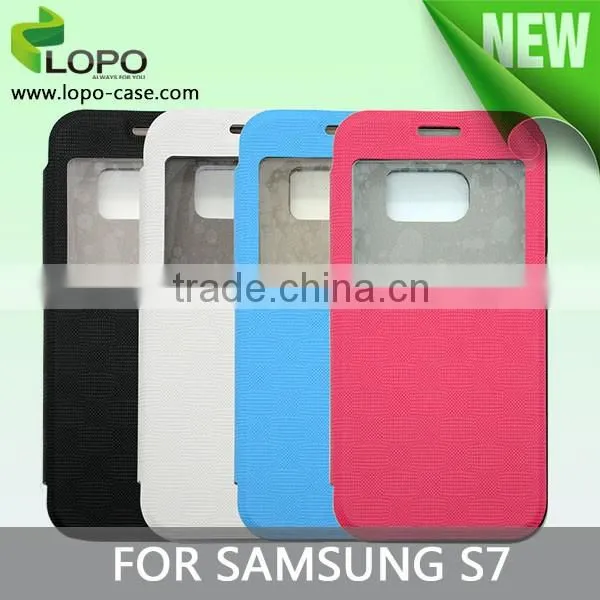 Sublimation 2D blanks flip cover for samsung S7 with micro-fiber interio