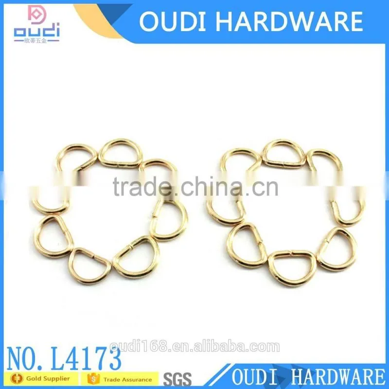 2016 new fashion wholesale Decorative handbag shoes accessory metal D ring