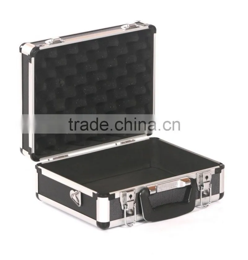 Crystal aluminium hard camera photography flight carry case storage box black