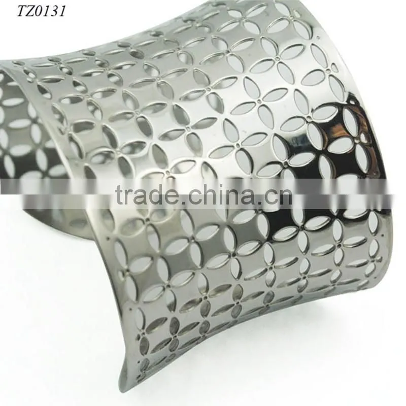 2016 Fashion Custom Silver Stainless Steel Jewelry Big Cuff Bangle Bracelet For Sale