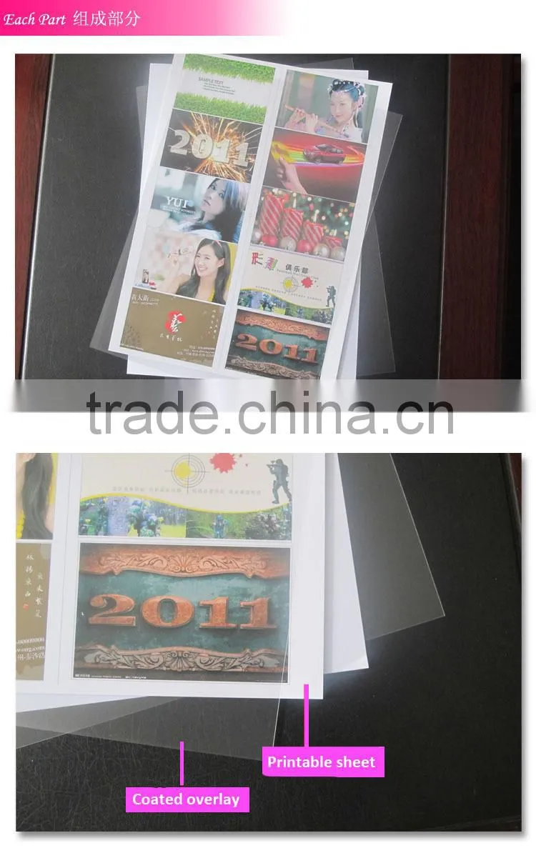A3 Coated Overlay film laminating with inkjet pvc sheet