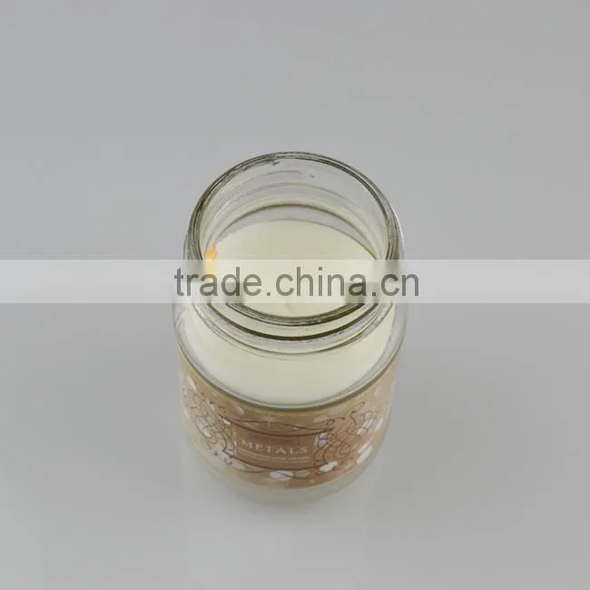 Unique scented Glass jar candle with metal lids
