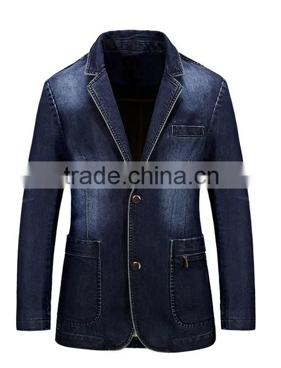 Vogue Blue Men's Fashion Trend Denim Jackets Short Jean Coat with high quality