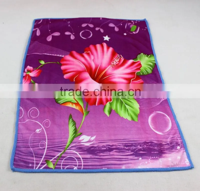 40x60cm 60g microfiber custom tea towel printing with fruit and flower