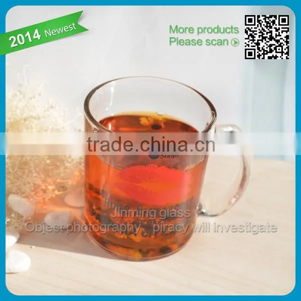 Wholesale glass tumblers gift mug oversized transparent glass mug clear with handle mugs gifts valentine day glassware