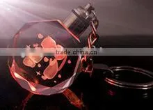 Best selling 3d laser crystal key chain