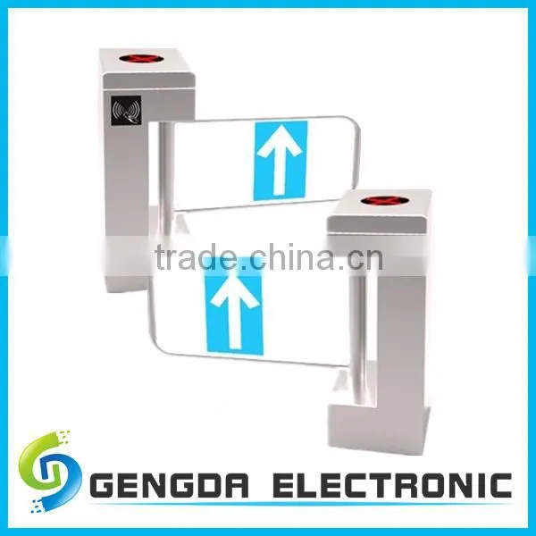 304 stainless steel waist high pedestrian access barrier gate vertical electric remote control swing turnstile