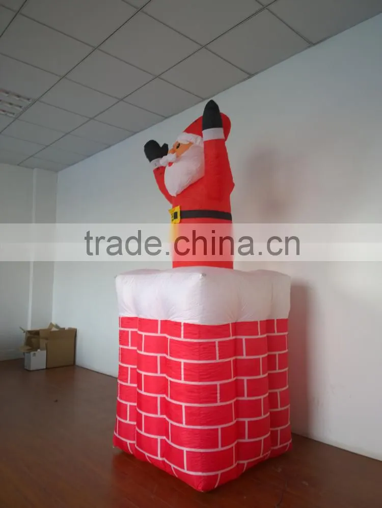 DJ-XT-35 movable santa claus inflatable in the chimney festival decoration lights