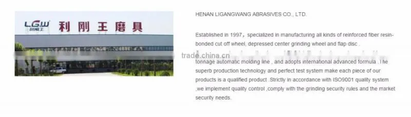 420 LGW new designed T42 100*3*16 grinding wheel for Stainless steel