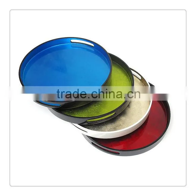 Gold Serving Plastic Round Tray