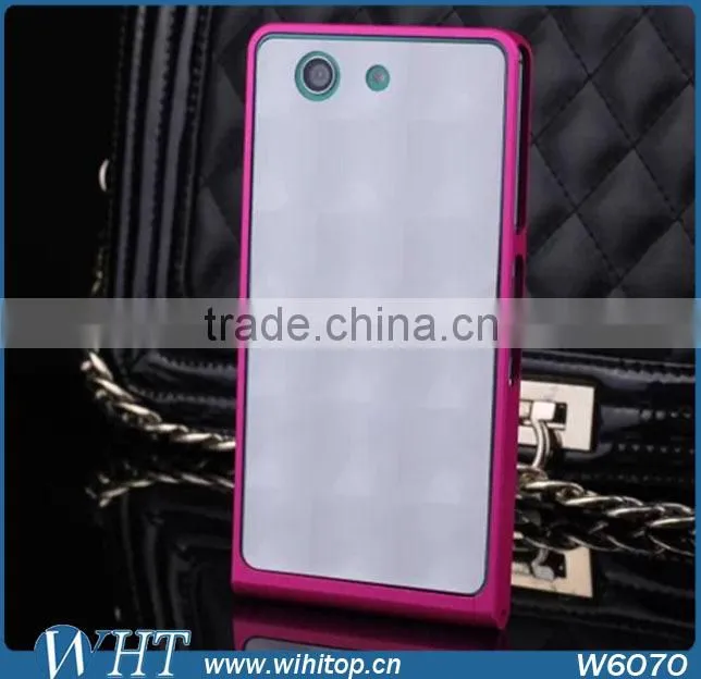 Fashional Alumimum Mental Bumper Case For Sony Xperia Z3 Mini Compact +Screen Protector For Z3 Compact