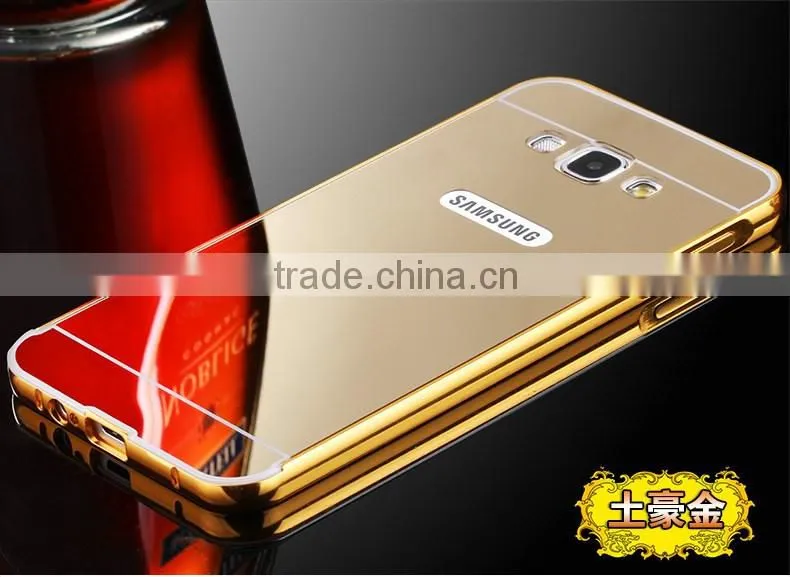 Mobile Phone Aluminum Bumper Mirror Back Cover Case For Samsung Galaxy A3