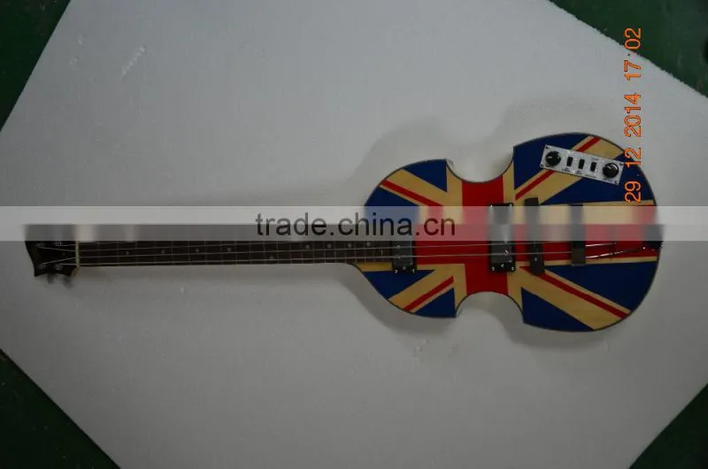 flamed maple top and back hofner bass guitar BB2 uk flag design top Custom