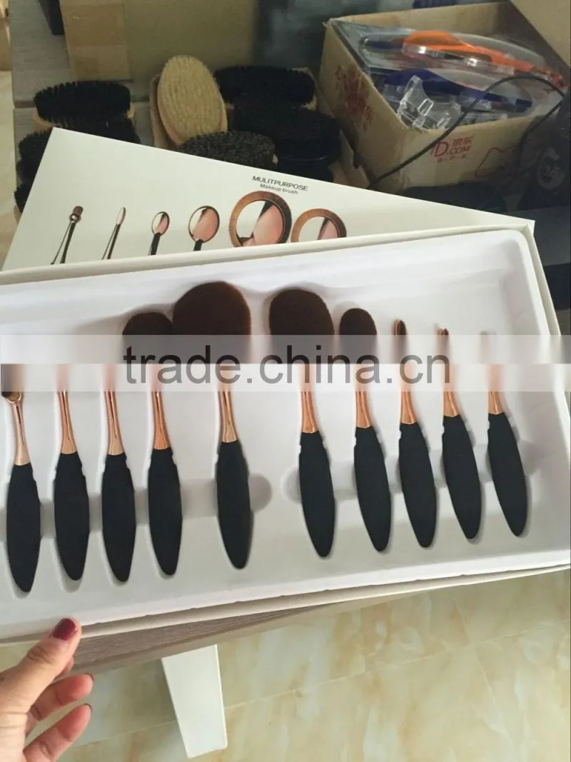 High quality mermaid makeup brush set 10pcs
