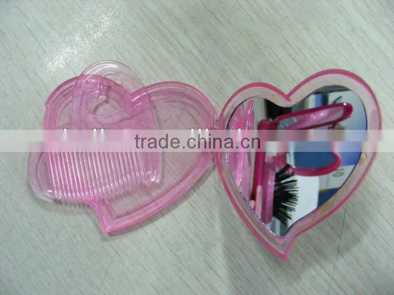 Disney heart shape makeup mirror with comb