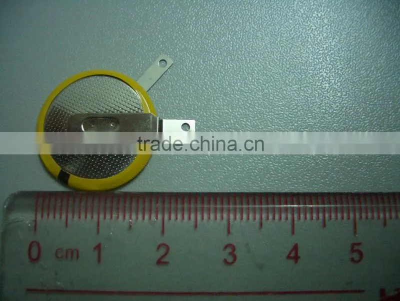LIR2016 Li-Ion Type 3V Rechargeable battery with solder tabs / pins