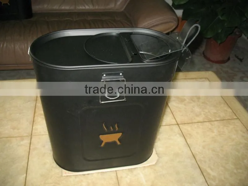 oval metal coal bucket