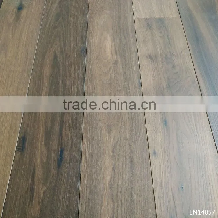 Antique White Oak Wood Parquet Flooring Ammonia Smoked Flooring