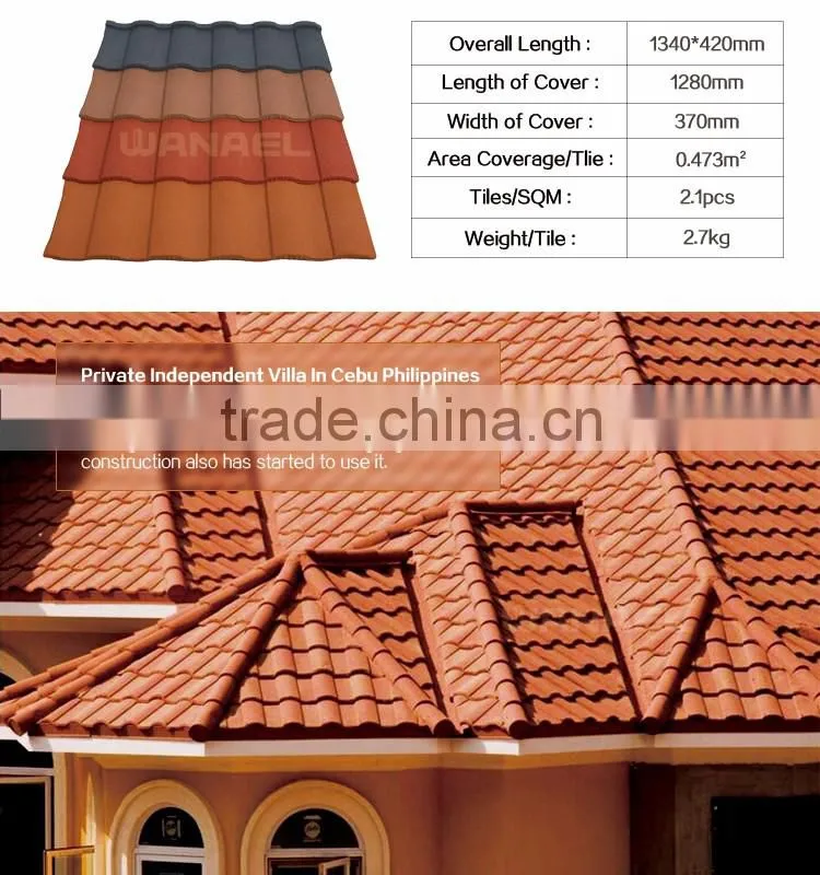 Roman flat roof tile lightweight one-stop service roofing material