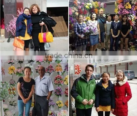 10 heads artificial begonia, 27 cm royal blue artificial flowers for home decor