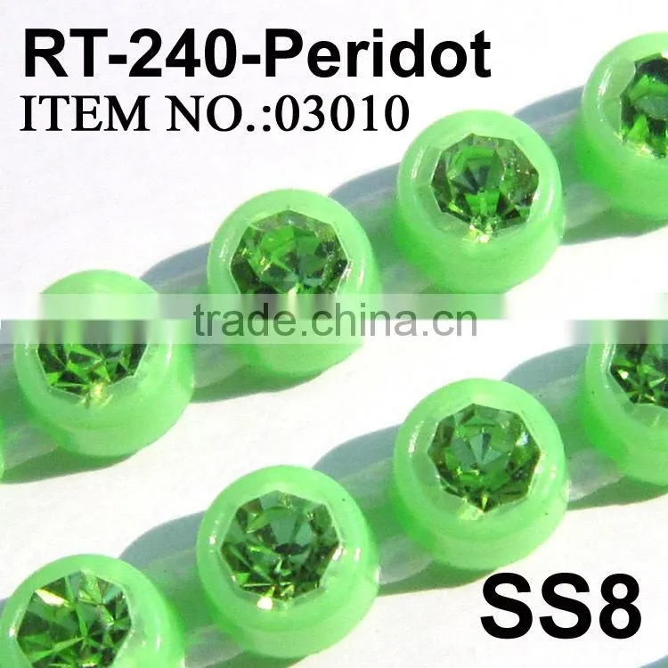 SS8 neon ab rhinestone banding , decoration rhinestone trimming,cabochon,jewelry accessories,plastic rhinestone banding